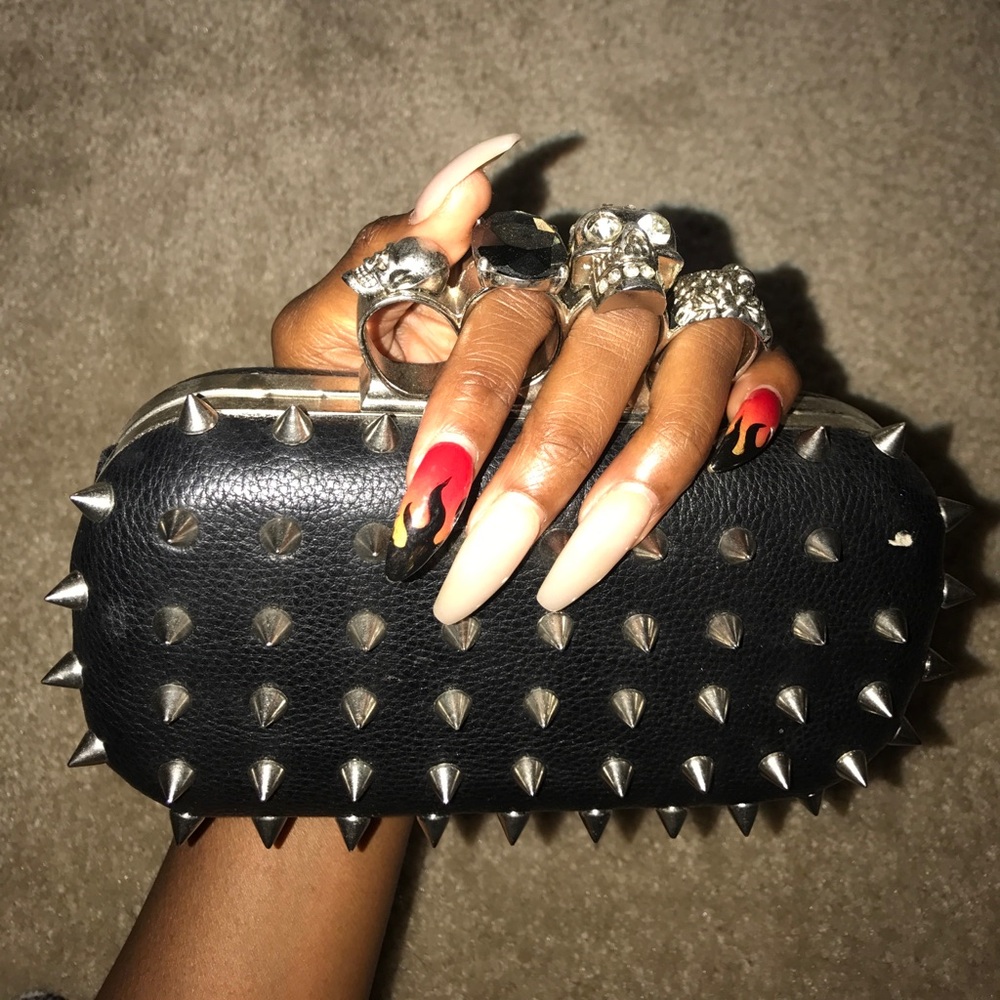 Spiked Alexander McQueen style clutch